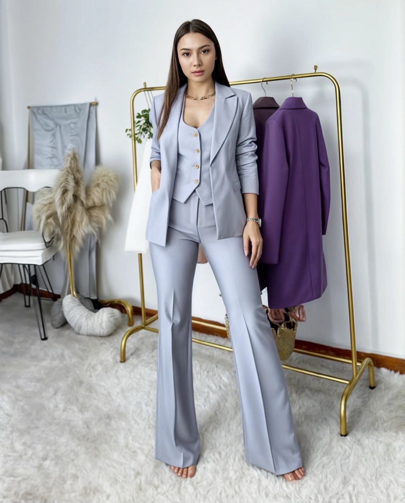 Tailleur diva 3 pezzi e  (pantalone flair)